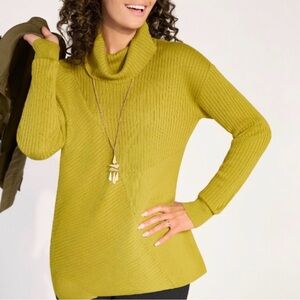 CAbi Women's Chartreuse Cowl Neck Sweater